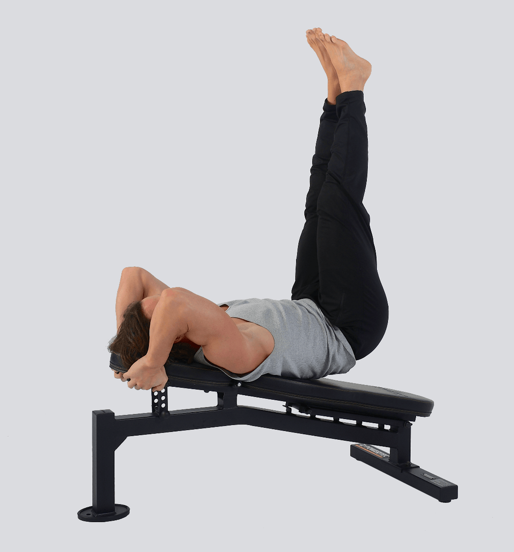 Streamline Utility Bench Decline Athlete Flag (Bottom of the Movement) | Powertec | Home Gym Equipment