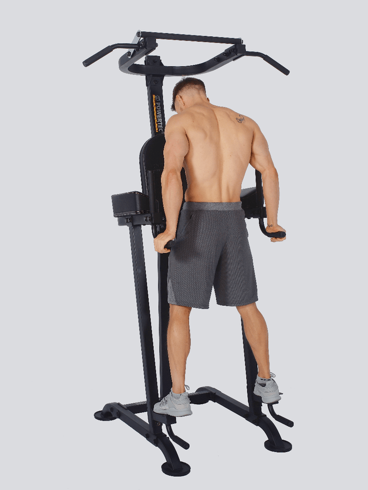 Powertec Basic Trainer - VKR athlete performing dips | Powertec | Home Gym Equipment | Ultimate Strength Building Machines