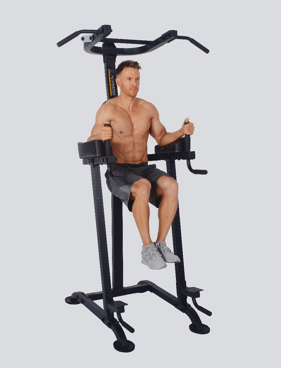 Powertec Basic Trainer - VKR athlete leg raises | Powertec | Home Gym Equipment | Ultimate Strength Building Machines