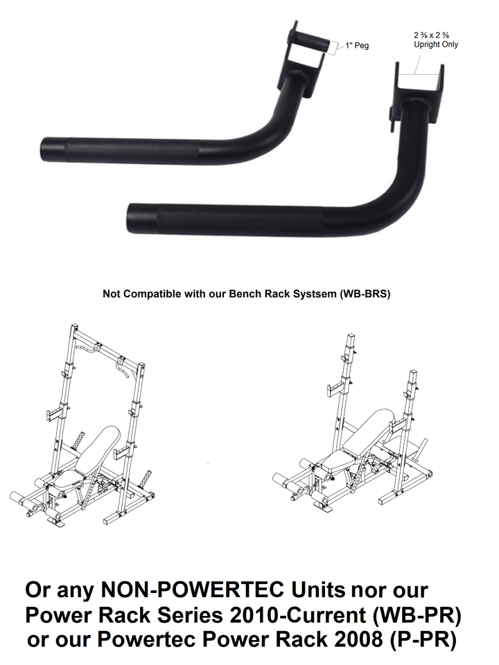 Half Rack Dip Bars Attachment