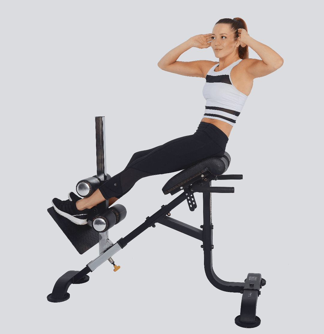 Powertec Dual Hyperextension-Crunch Athlete Crunch | Powertec | Home Gym Equipment | Ultimate Strength Building Machines