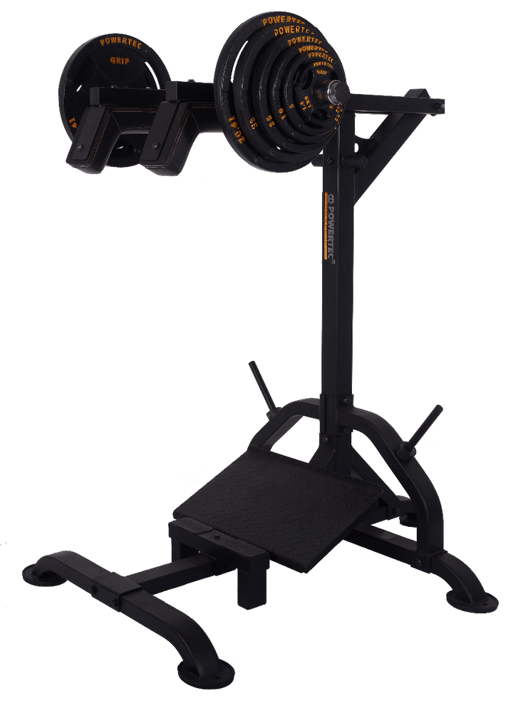 Plate Loaded Levergym® Squat/Calf (Angled View) | Powertec | Home Gym Equipment | Ultimate Strength Building Machines