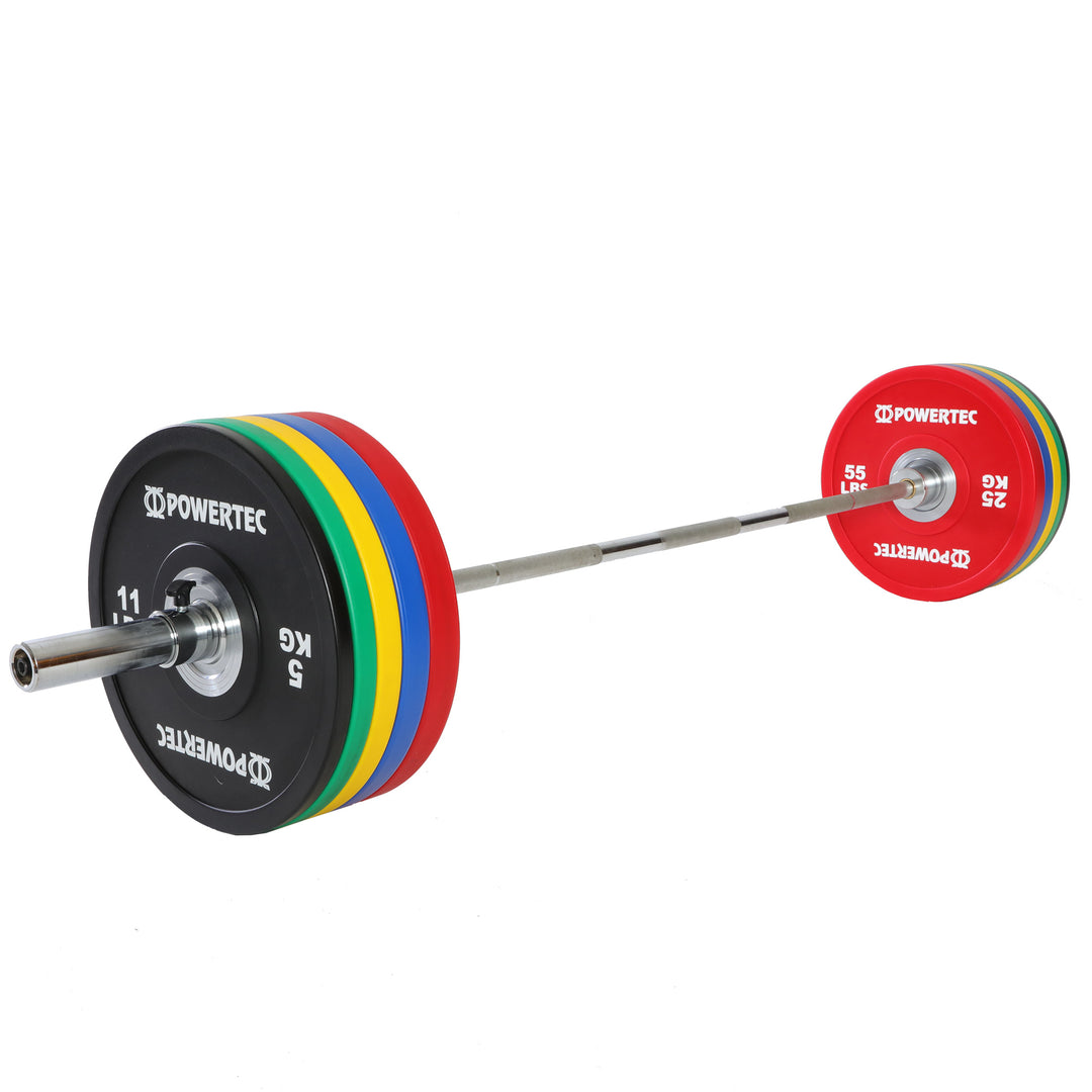 Anniversary Bumper Plates 375 lbs. Set w/ Olympic Bar