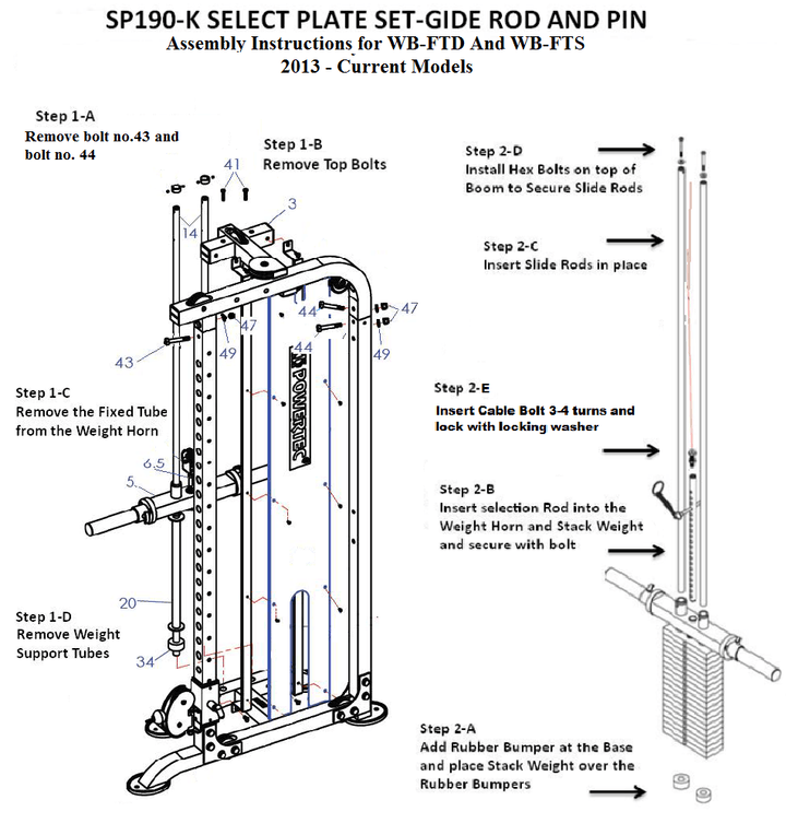 Assembly Instructions Weight Set, Rod, and Pin Weight Stack Set 200 lbs.