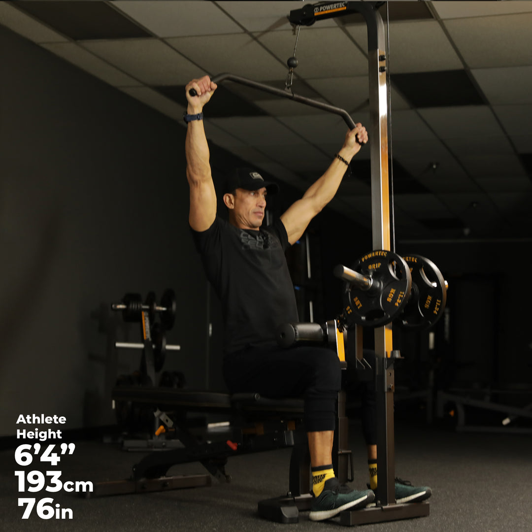 Workbench Lat Tower Attachment Athlete Lat Pull Down | Max Height 76 in. | Powertec | Home Gym Equipment