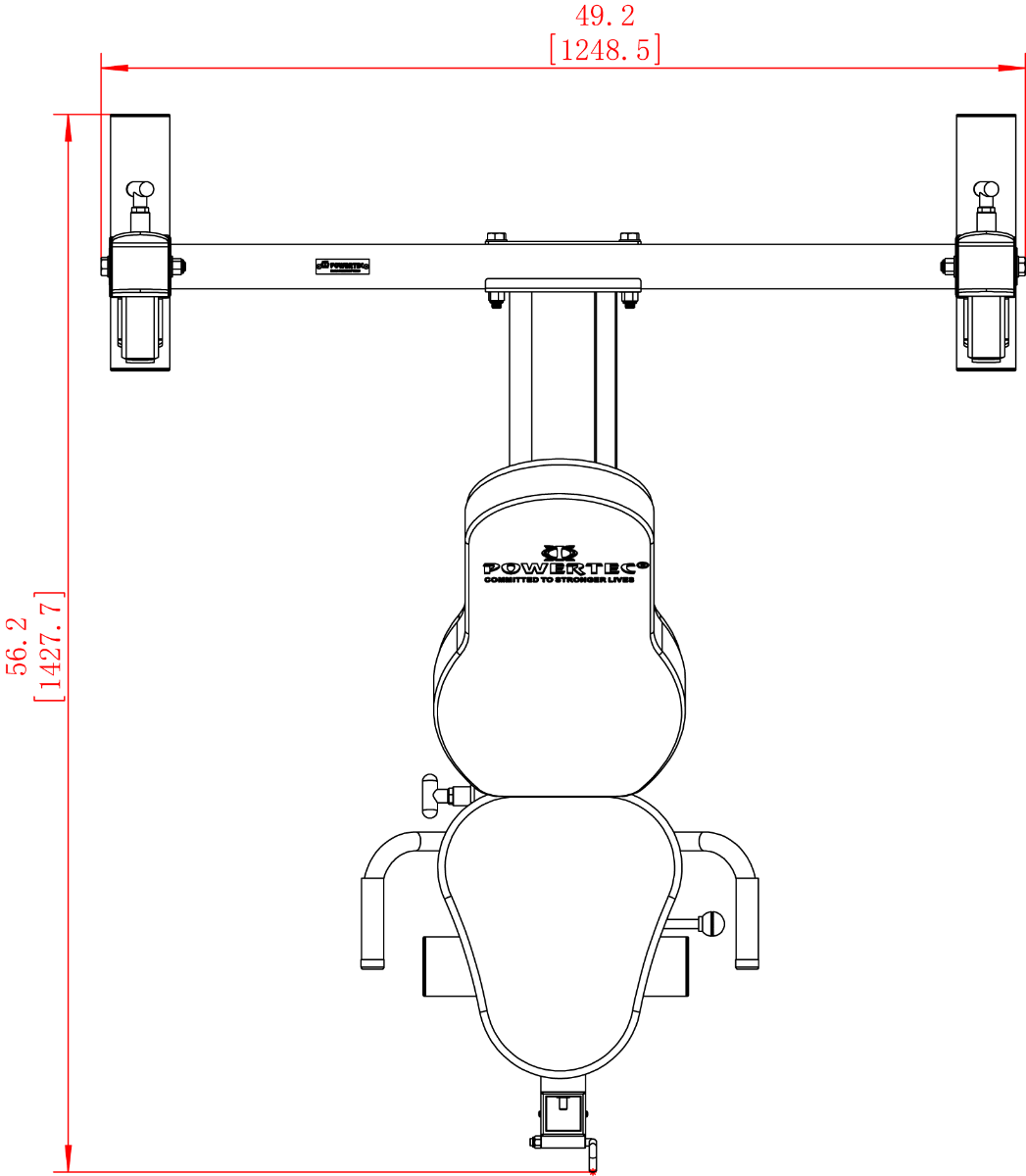 Workbench® Olympic Bench Assembly Schematic | Powertec | Home Gym Equipment | Ultimate Strength Building Machines