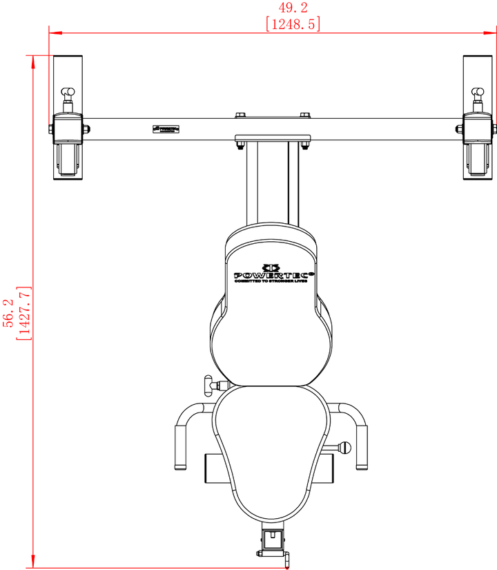 Workbench® Olympic Bench Assembly Schematic | Powertec | Home Gym Equipment | Ultimate Strength Building Machines